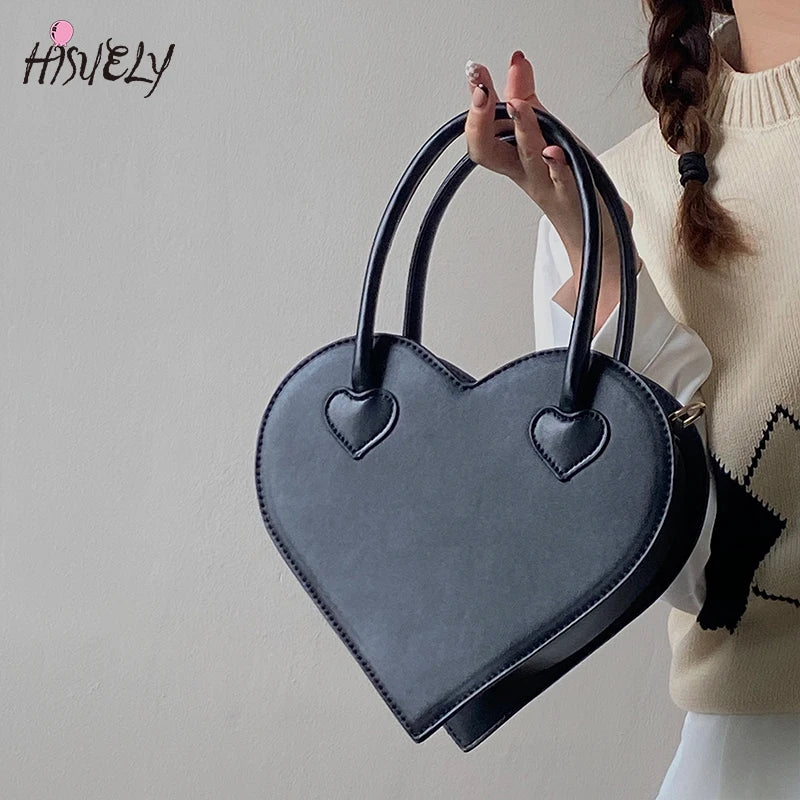 Heart Shape Shoulder Bag Retro Totes Purse