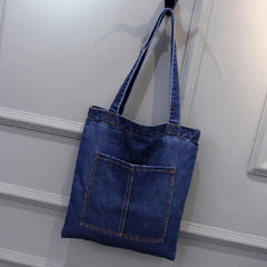 Women Shoulder Bag Street Canvas Denim Handbag Large Capacity Casual