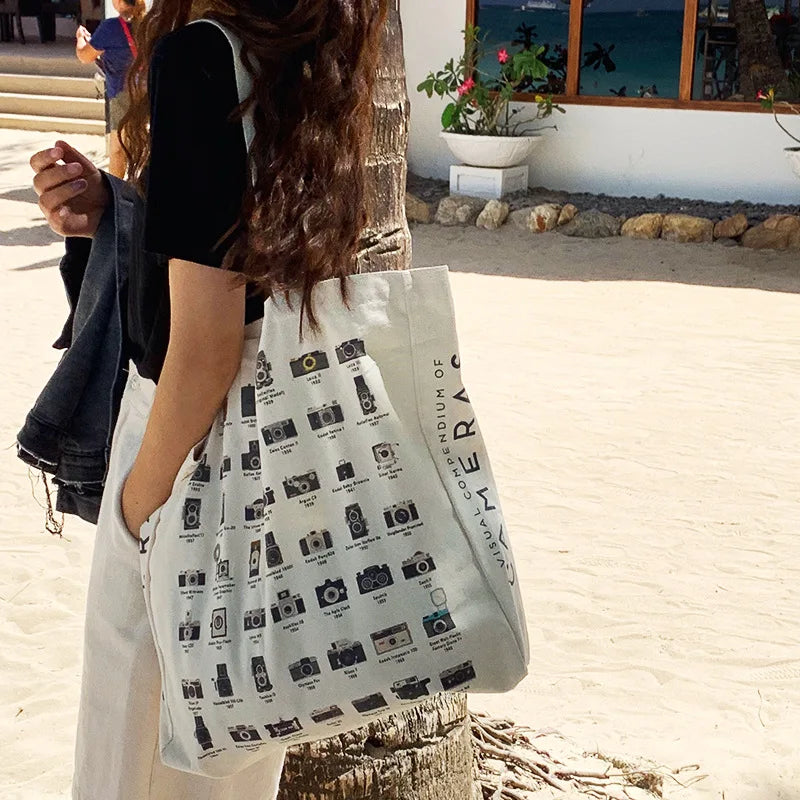 Canvas Shoulder Bag for Women - Large Capacity