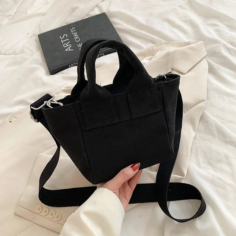 Small Solid Women's Canvas Shoulder Bag