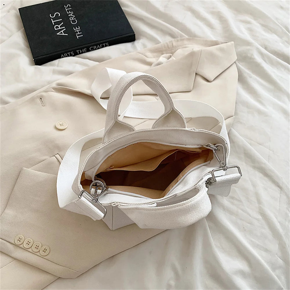Small Solid Women's Canvas Shoulder Bag