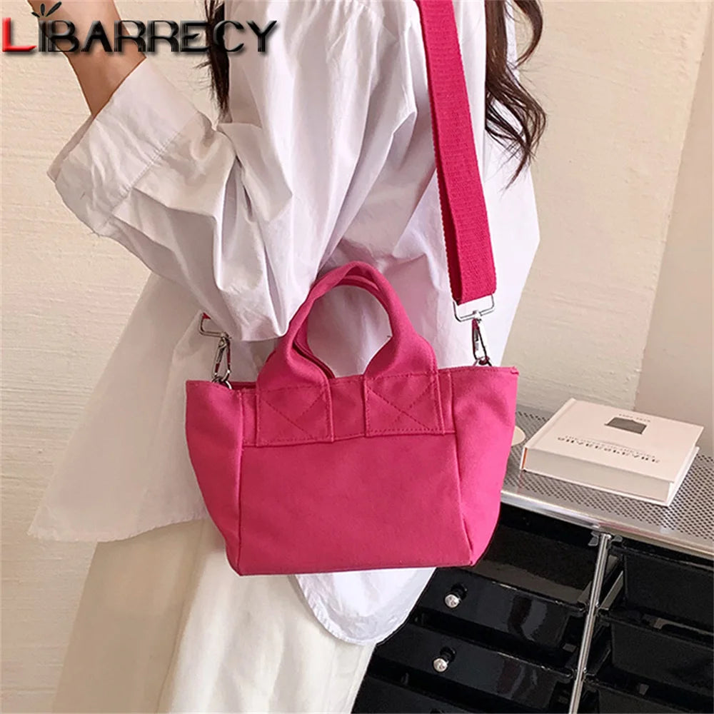 Small Solid Women's Canvas Shoulder Bag