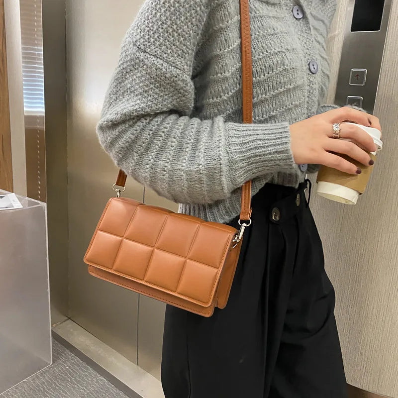 Rhombus Women's Bag PU Leather Single-Shoulder Bag
