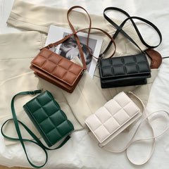 Rhombus Women's Bag PU Leather Single-Shoulder Bag