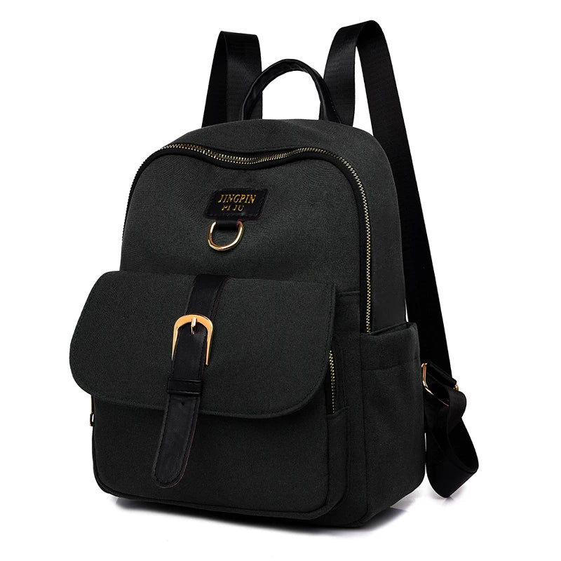 Solid Nylon Women Backpack Light Travel Backpack School Bags for Girl