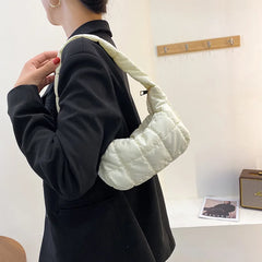 Women's Rhombus Shoulder Bag with Embroidered Design