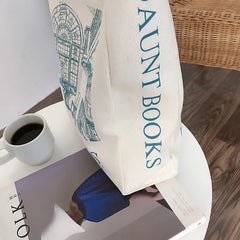 Spring Autum Canvas Shoulder Bag London Daunt Books Shopping Book Bag Handbags