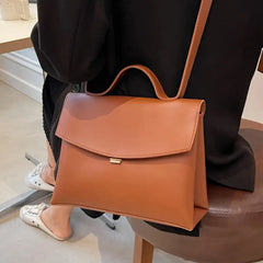 Spring Vintage Large Tote Bag PU Leather Handbag Classic Shoulder Messenger