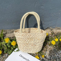 Straw Bag Portable All-match Small Basket Shopping Purse