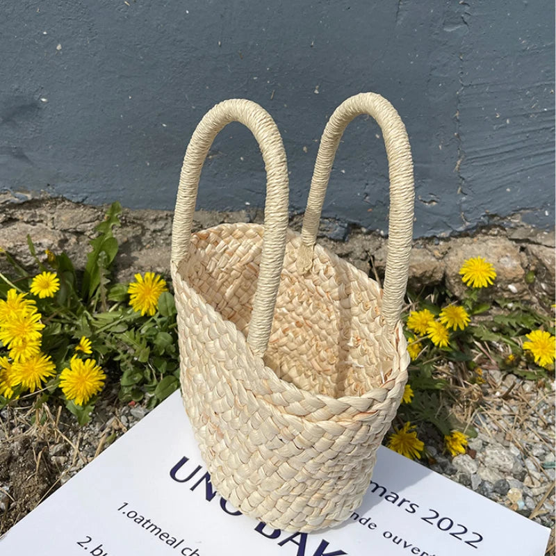Straw Bag Portable All-match Small Basket Shopping Purse