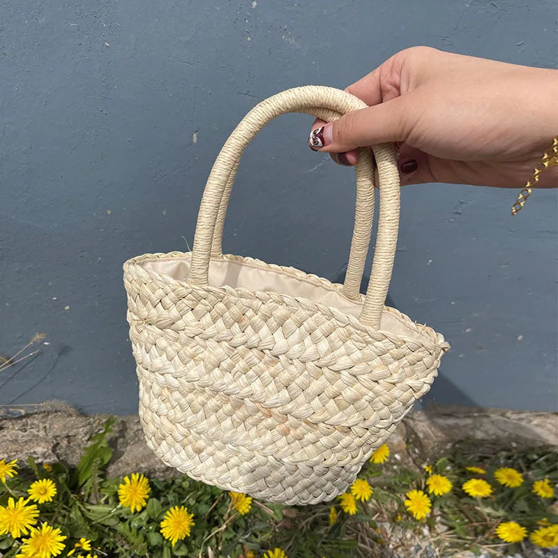 Straw Bag Portable All-match Small Basket Shopping Purse