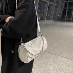 Fashionable Crossbody Shoulder Bag Party Shopping Chain PU Leather