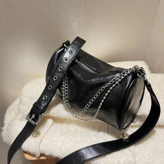 Fashionable Crossbody Shoulder Bag Party Shopping Chain PU Leather