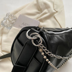 Fashionable Crossbody Shoulder Bag Party Shopping Chain PU Leather