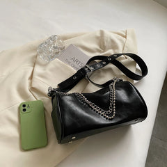 Fashionable Crossbody Shoulder Bag Party Shopping Chain PU Leather