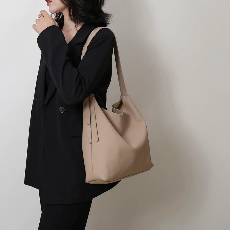 Fashionable Women Shoulder Bags PU Leather Daily Casual Multi-function Tote