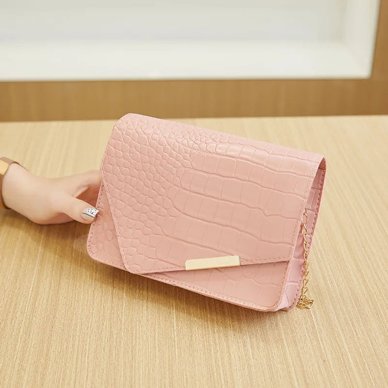 Chain Crossbody Bag PU Leather Handbag for Women