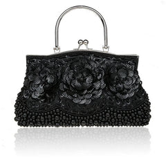 Vintage Beaded Evening Bag Embroidered Clutch Hand Bag WY65