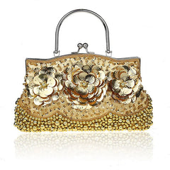 Vintage Beaded Evening Bag Embroidered Clutch Hand Bag WY65