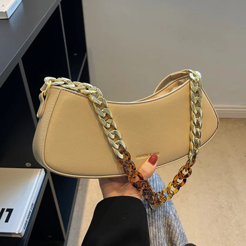 Vintage Acrylic Chain Underarm Bag Party Clutch Shoulder Messenger Bag