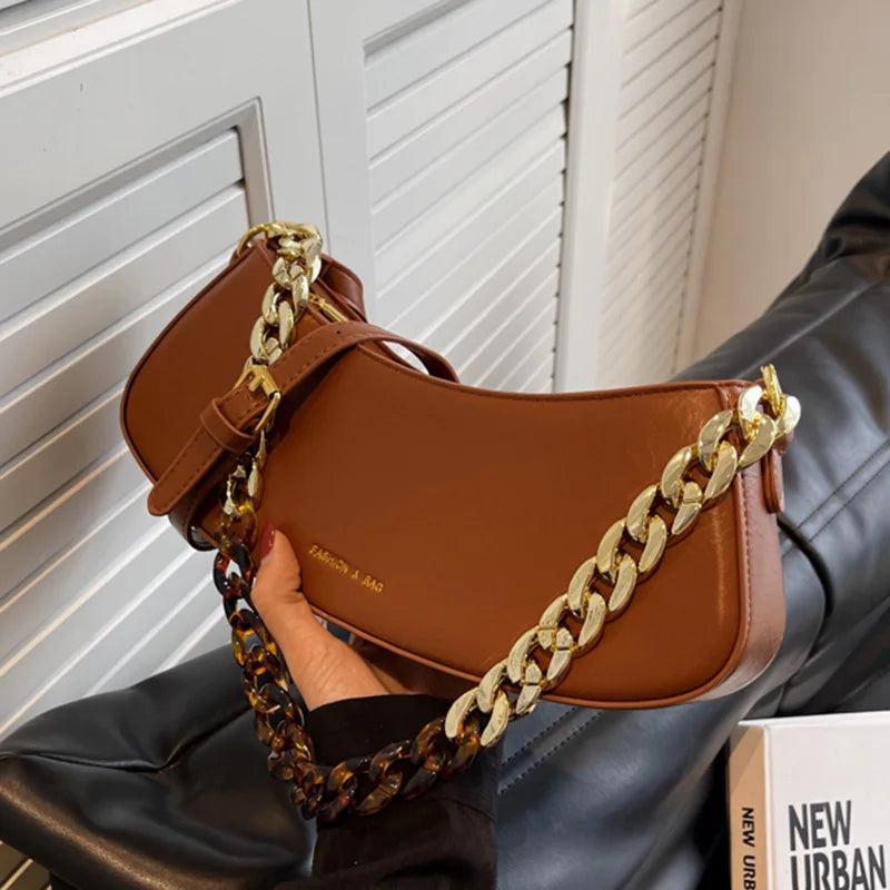 Vintage Acrylic Chain Underarm Bag Party Clutch Shoulder Messenger Bag