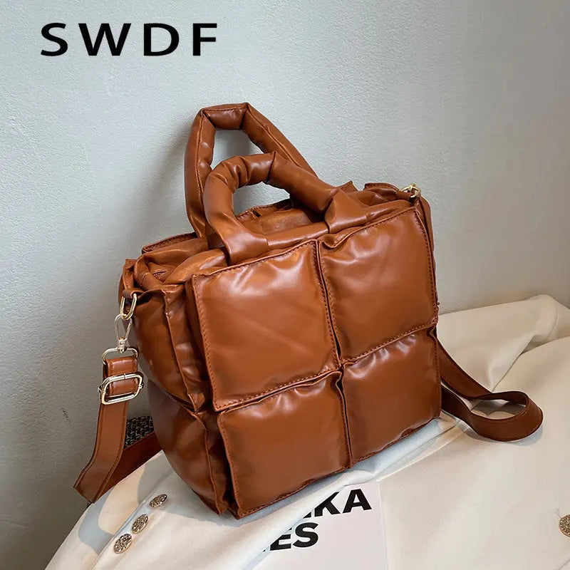 Winter Single Shoulder Tote Space Pad Cotton Feather Down Bag