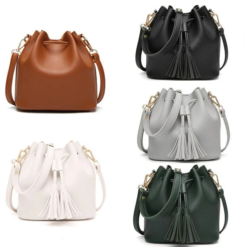 Women Bag Bucket Bag PU Leather Shoulder Bags Ladies Crossbody Messenger Bags