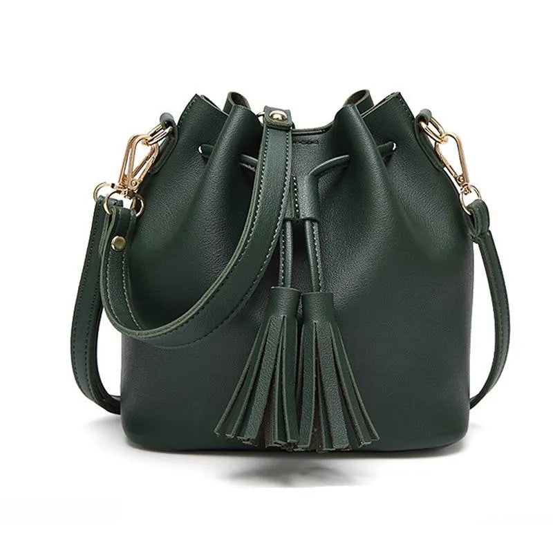 Women Bag Bucket Bag PU Leather Shoulder Bags Ladies Crossbody Messenger Bags