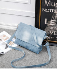Denim Shoulder Bags Small Casual Book Bags Travel Jeans Bags for Women