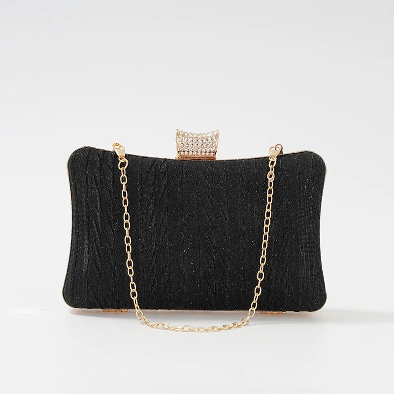 Women's Diamond Evening Clutch Bag Wedding Party Chain Wallet