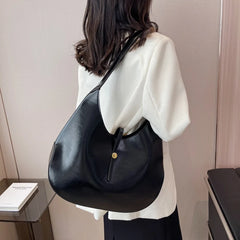 Women Large Half Moon Bags High PU Shoulder Crossbody Handbags