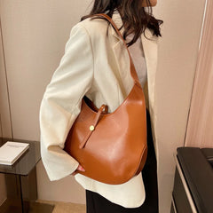Women Large Half Moon Bags High PU Shoulder Crossbody Handbags