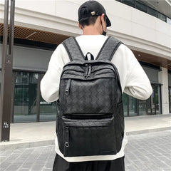 Woven Backpack Leisure Travel Large Capacity Men's School Bag