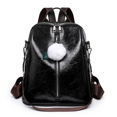 Casual Women PU Backpack Large Pockets High Capacity Students Girl Shoulder Bags