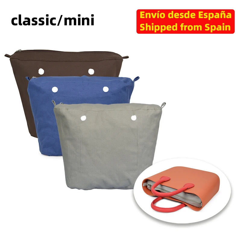Waterproof Inner Organizer Insert for O Bag Classic Mini with Zipper Pocket
