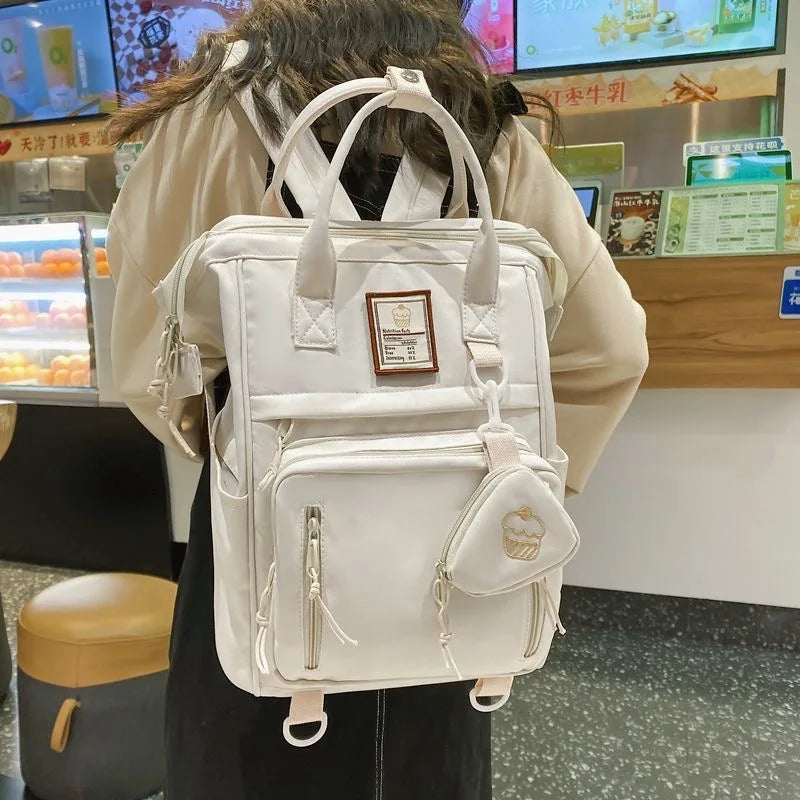 Nylon Waterproof Women School Backpacks for Teenage Girls