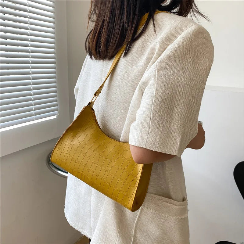 Stylish Crocodile Pattern Shoulder Bag for Women