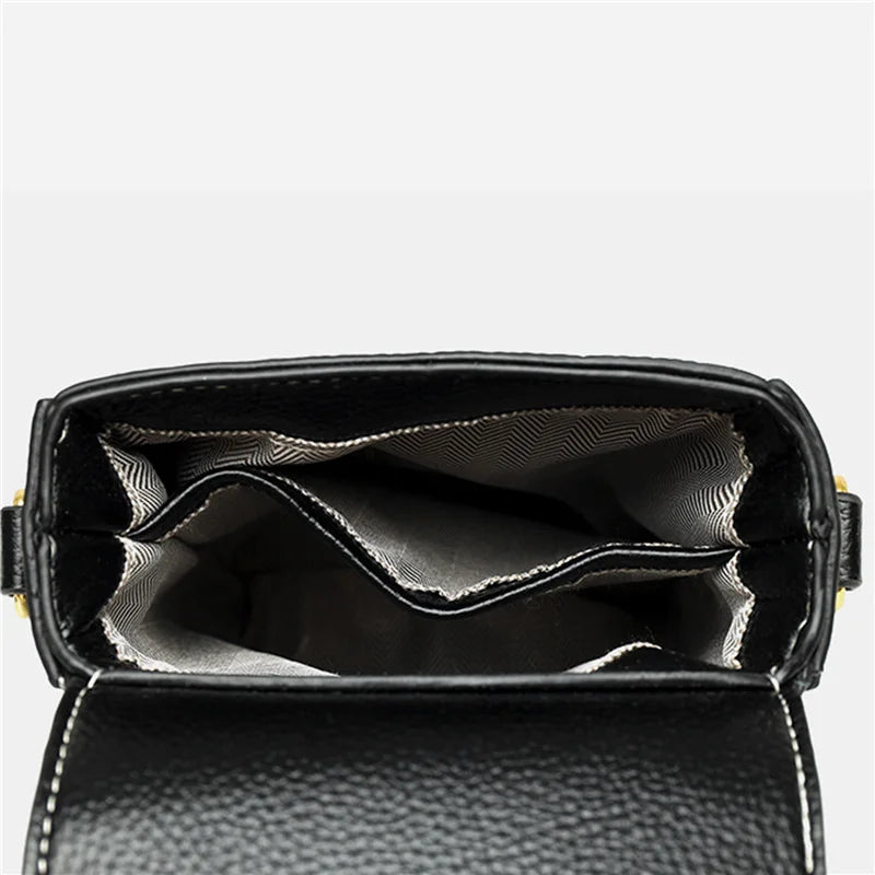 Real Cowhide Leather Women's Mini Messenger Bag Hangbag Purse