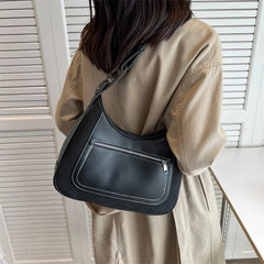 Casual PU Leather Shoulder Bags Women Large Capacity Top Handle