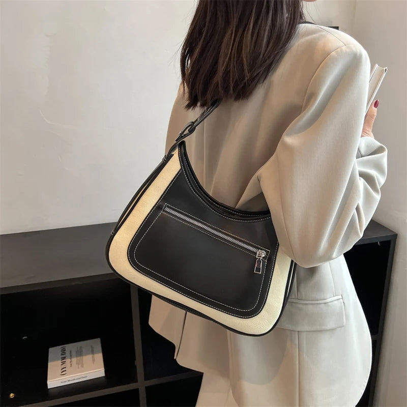 Casual PU Leather Shoulder Bags Women Large Capacity Top Handle
