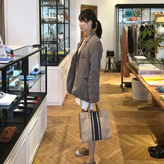 Vintage Striped Tote Bag for Women