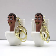 Skibidi Toilet Figure Keychain PVC Keyring Pendant Child Doll Birthday