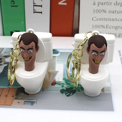 Skibidi Toilet Figure Keychain PVC Keyring Pendant Child Doll Birthday