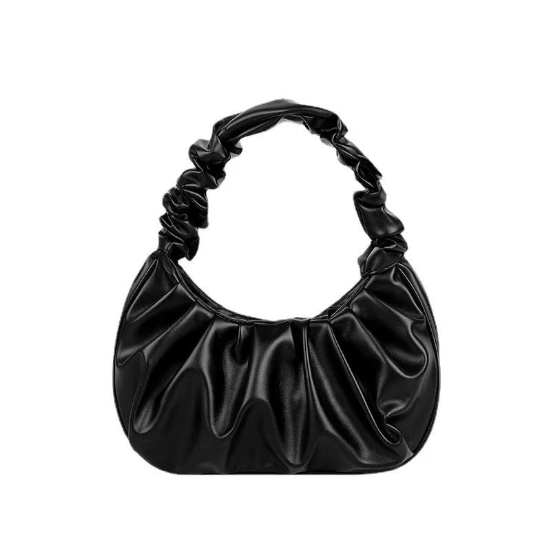 Solid Cloud Pleated Bag Women's Underarm Bag Sweet Shoulder Bag