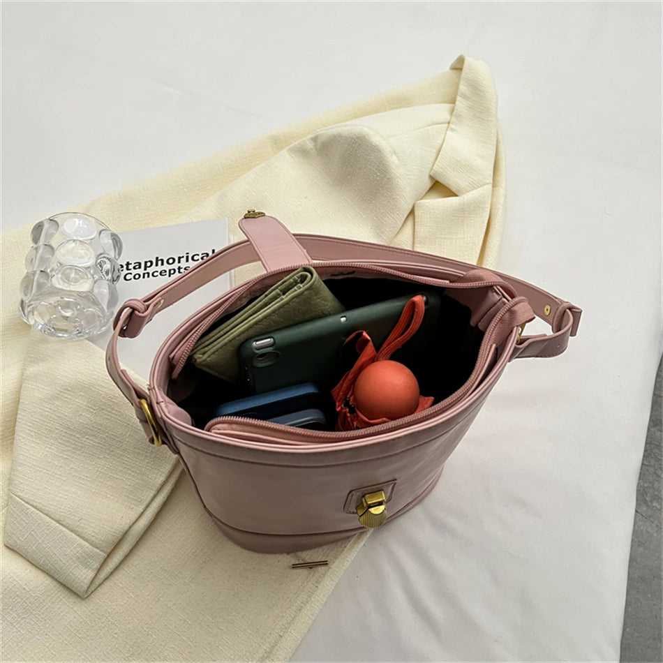 Vintage PU Leather Shoulder Bag Crossbody Messenger Handbag