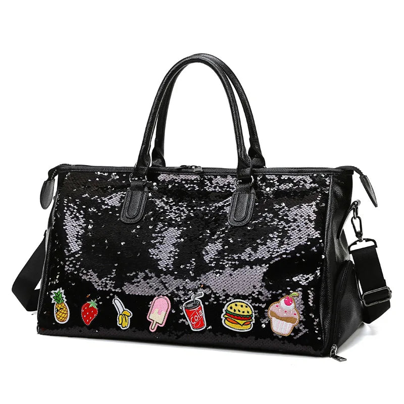 Women's Large Sequin Crossbody Bag Lightweight Fitness Backpack