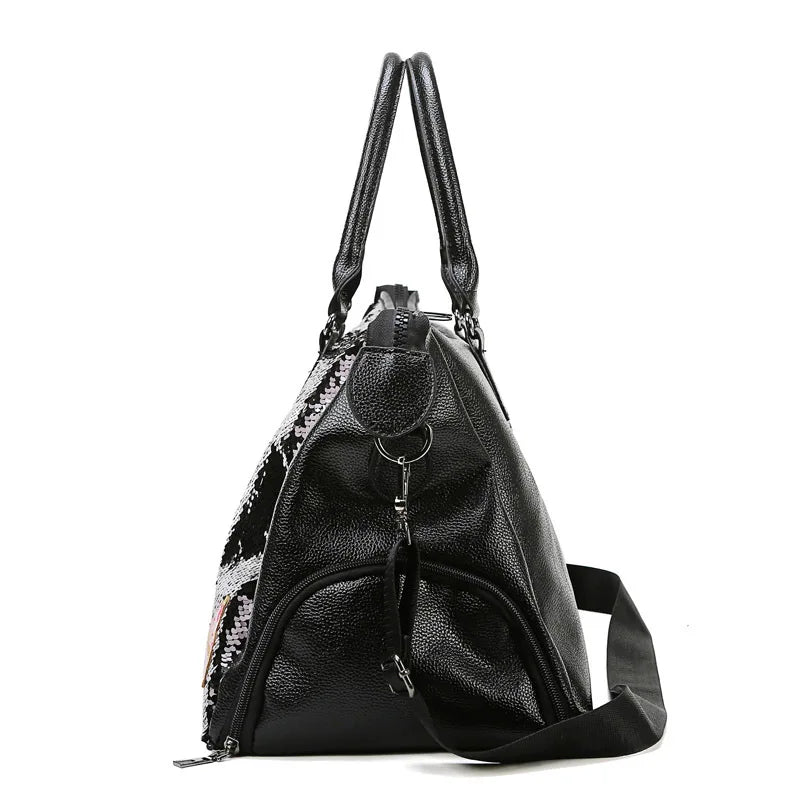 Women's Large Sequin Crossbody Bag Lightweight Fitness Backpack