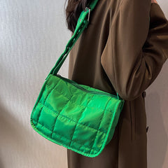 Women's Quilted Handbag Purse Cotton Padded Shoulder Bag