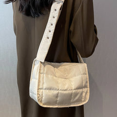 Women's Quilted Handbag Purse Cotton Padded Shoulder Bag