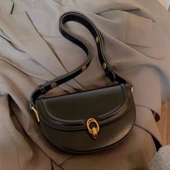 Women's PU Leather Shoulder Bag Saddle Crossbody Purse